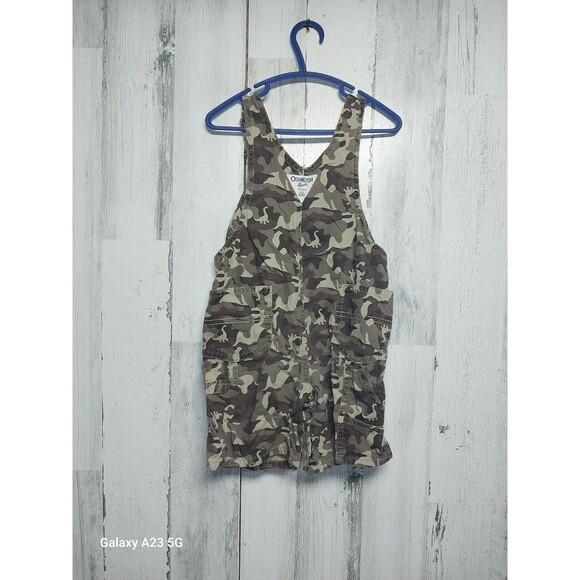 OshKosh B'Gosh Overalls size 24 months Camo Bib Shorts Dinosaur Baby Camouflage - Picture 4 of 6